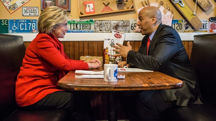hillary clinton cory booker